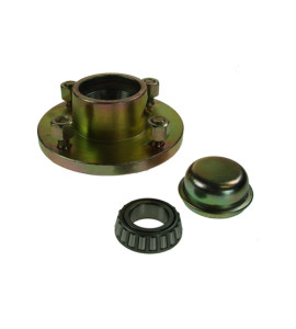 4 Stud x 4" Pcd Trailer Wheel Hub With Cap & Spherical Nuts..