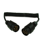 MP588 7 Pin 1.5m 2×7 Pin Plugs & 7 Core Curly Connecting Lead