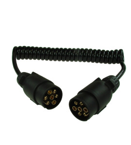 MP588 7 Pin 1.5m 2×7 Pin Plugs & 7 Core Curly Connecting Lead