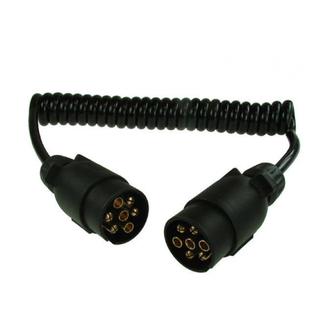MP588 7 Pin 1.5m 2×7 Pin Plugs & 7 Core Curly Connecting Lead
